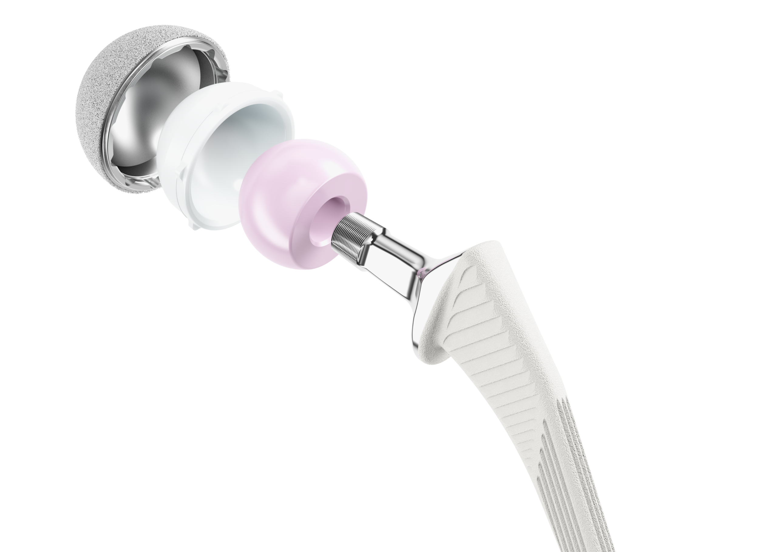 Illustration of a total hip replacement